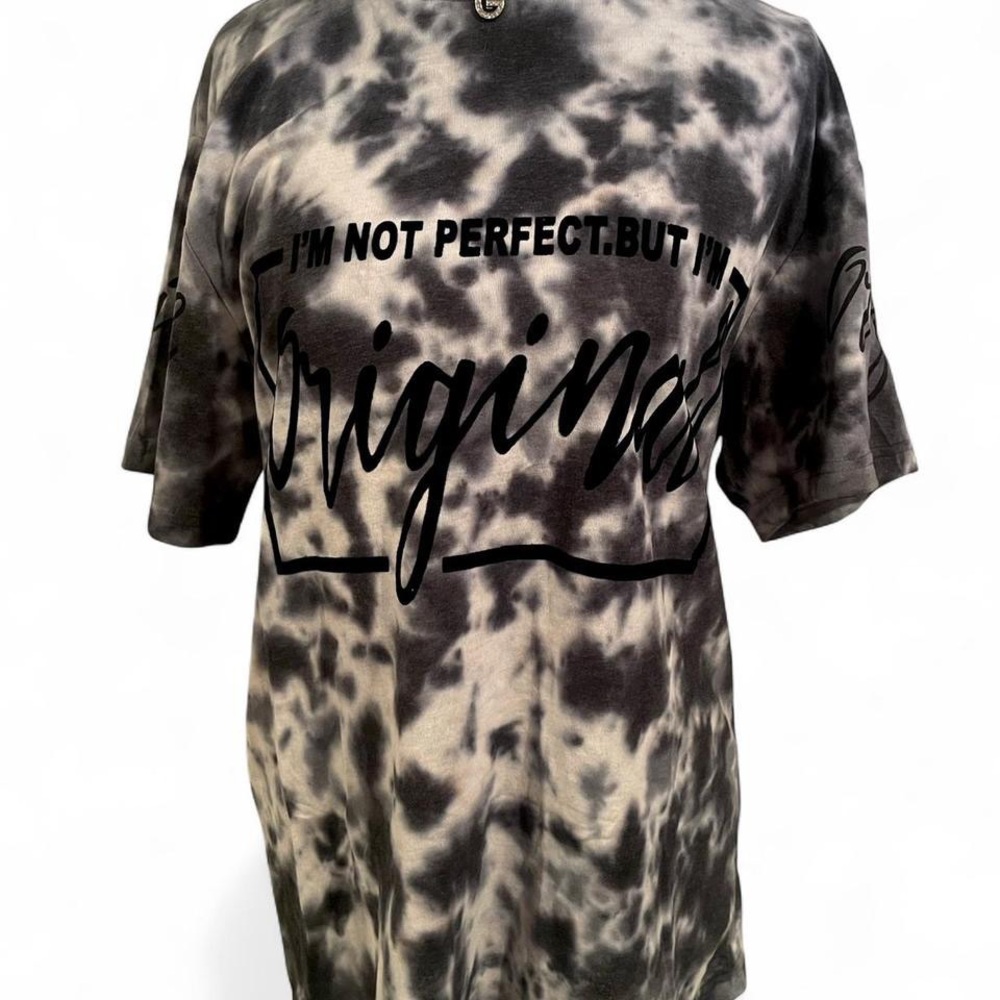 BRAND - ON FIRE • DARK GREY • WHITE • TIEDYE SHIRT • IM NOT PERFECT IM ORIGINAL
